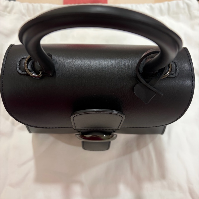 DELVAUX Brillant 黑色牛皮手提包-8