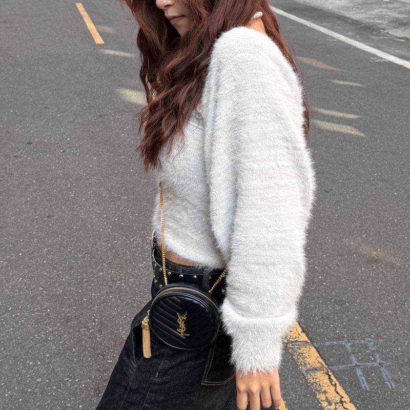 【全新閒置品🎁】 YSL 黑金 圓餅小包 斜背包-5