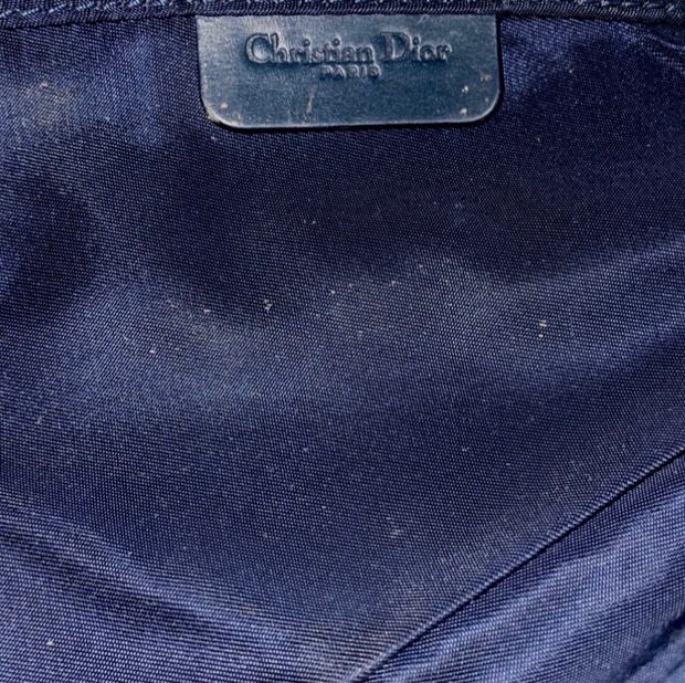 「JL精品代購」98新 Dior老花小馬鞍零錢包配上珍珠鏈條真可愛-12