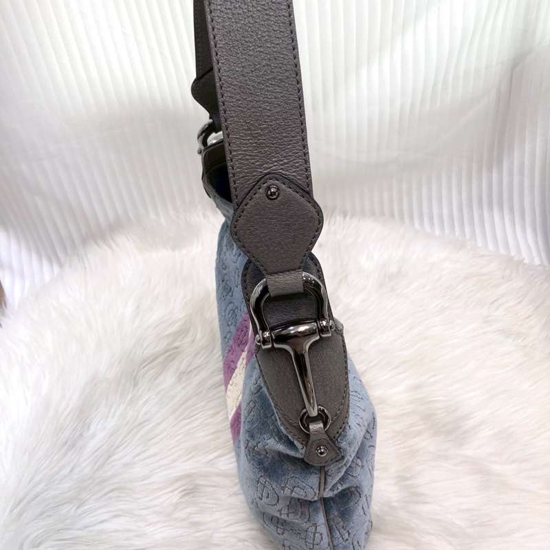 古馳hobo 腋下包Gucci馬銜釦絨布肩背包145826-14