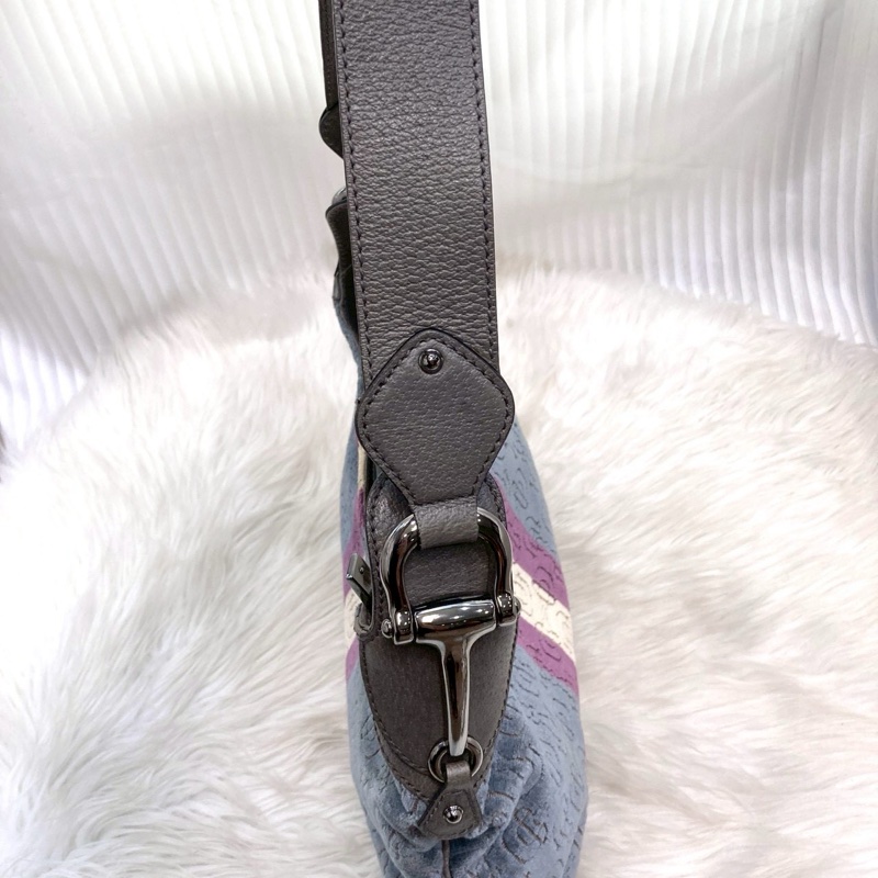 古馳hobo 腋下包Gucci馬銜釦絨布肩背包145826-15