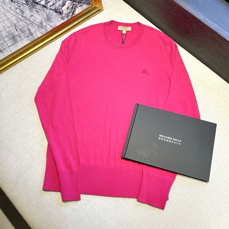 Burberry 巴寶莉 戰馬長袖針織上衣/桃紅色/M號/全新閒置美品-0