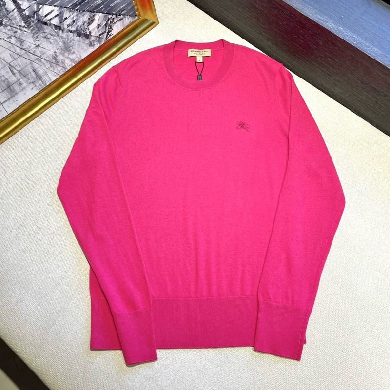 Burberry 巴寶莉 戰馬長袖針織上衣/桃紅色/M號/全新閒置美品-5