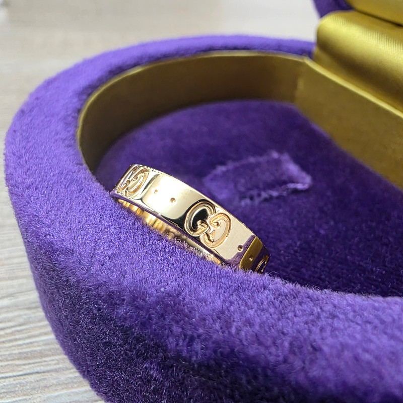 [高CP18k金戒指🥰] Gucci18黃K金 Icon thin戒指-8