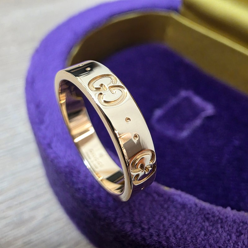 [高CP18k金戒指🥰] Gucci18黃K金 Icon thin戒指-9