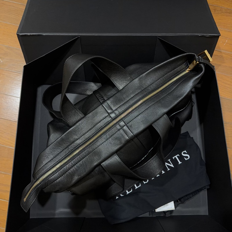 ALLSAINTS 台灣限量20個 黑色荔枝紋 肩背側背2用包 全新 售價15400 吊牌未拆 附盒子 原廠紙袋-3
