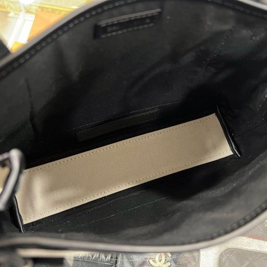 東區正精品㊣BALENCIAGA CABAS XS 390346 近全新巴黎世家黑白色帆布手提斜背包二用包 RZ6227-3