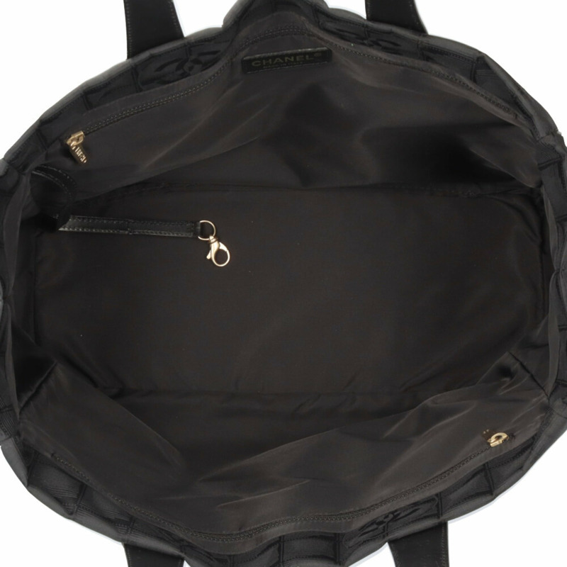 二手香奈兒新款MM托特包,尼龍提花布料,A15991,黑色,女士款-5