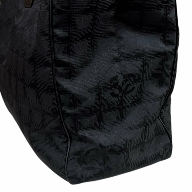 二手香奈兒新款MM托特包,尼龍提花布料,A15991,黑色,女士款-7