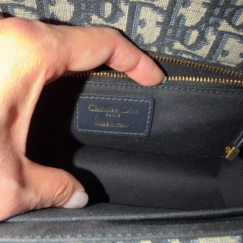 Dior 30 Montaigne 老花 CD 鏈條包 深藍 Oblique 經典款 9成新 正品 義大利製-7