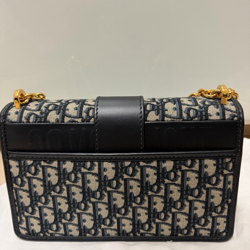 Dior 30 Montaigne 老花 CD 鏈條包 深藍 Oblique 經典款 9成新 正品 義大利製-10