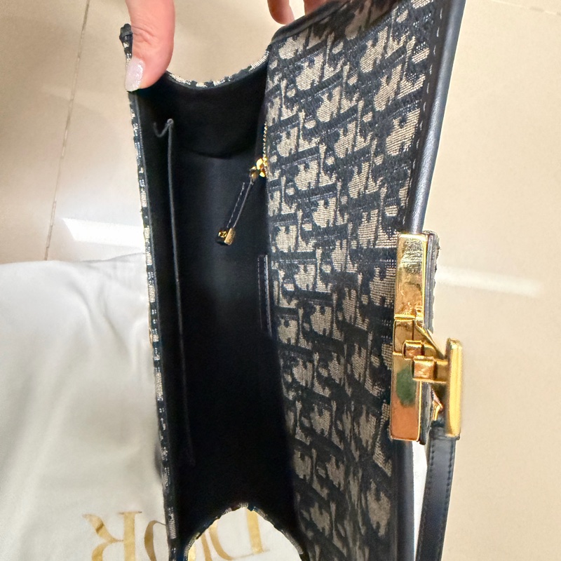 Dior 30 Montaigne 老花 CD 鏈條包 深藍 Oblique 經典款 9成新 正品 義大利製-12