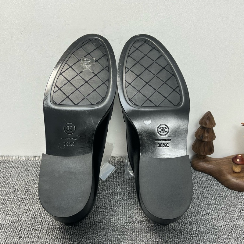99新 CHANEL香奈兒樂福鞋女鞋金幣/錢幣黑色 38.5碼-4