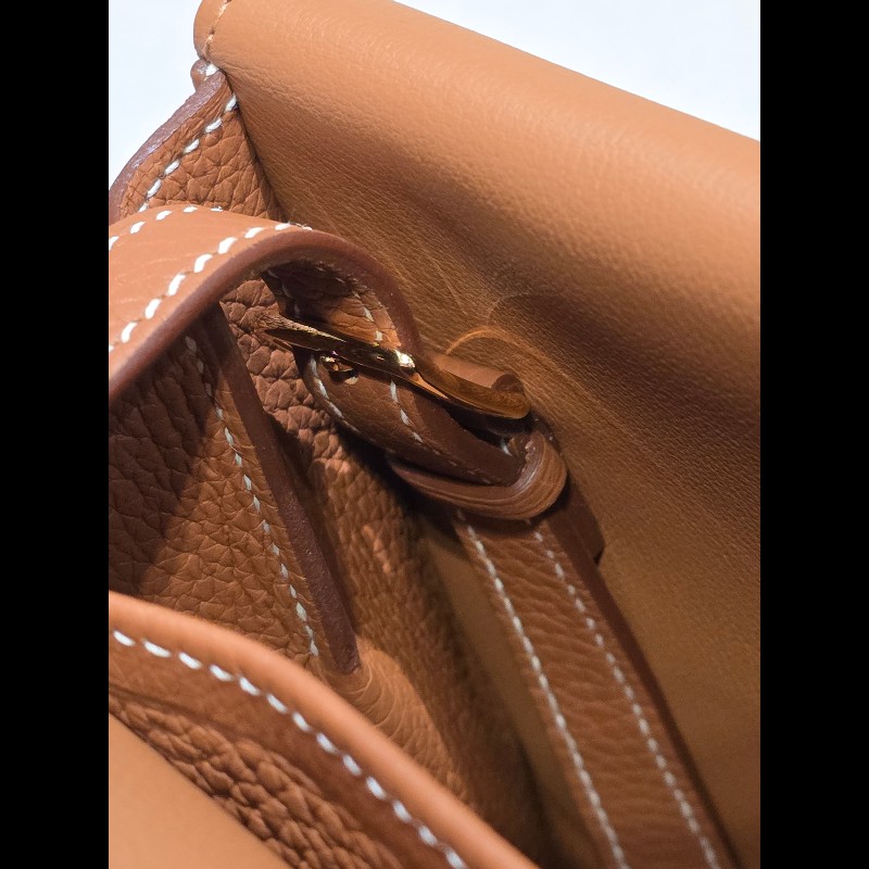 (99.9新)離櫃新品 HERMES HALZEN 25金棕色 (2022年)-9