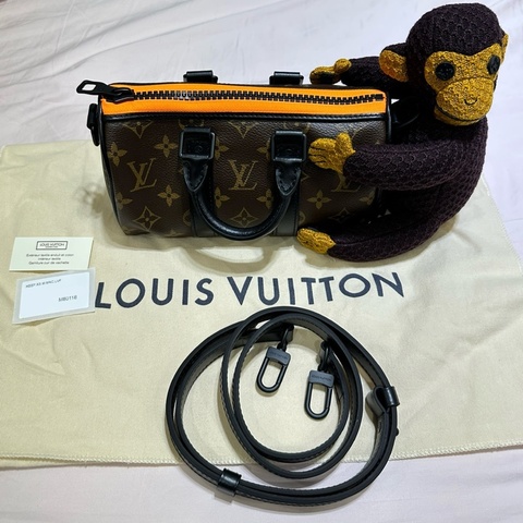 ꧁ Louis Vuitton M80118🤎 Keepall XS 手提/肩背/斜跨包🤎 經典老花【猴子包】꧂