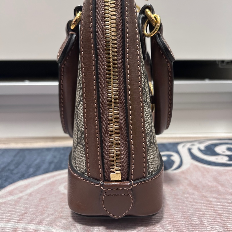 《降價售、誠可議》Gucci Horsebit 1955 Mini Top Handle 貝殼包 焦糖棕-2