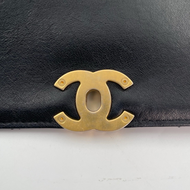 「JL精品代購」香奈兒黑金19Bag皮穿手柄handle小號2way郵差包-15