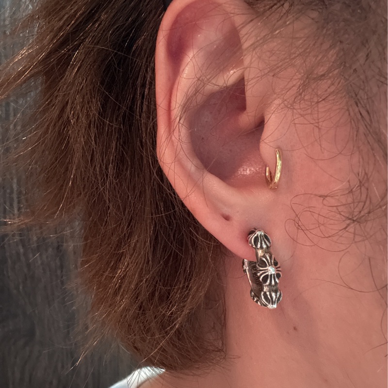 Chrome Hearts 五十字花 環狀耳環(高價款)-5