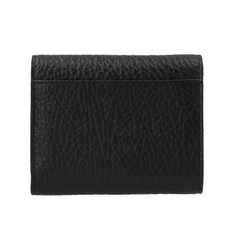 【Maison Margiela】四針 壓花小牛皮 三折 拉鍊零錢袋 短夾 皮夾 卡夾 黑色 SA3UI0010P4455T8013-2