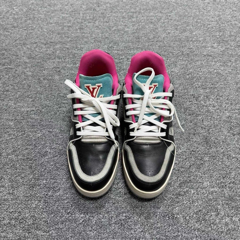 Louis Vuitton LV Trainer 黑灰粉秀款低幫板鞋 42碼 UK8-9