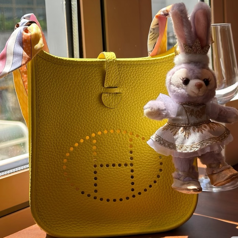 愛馬仕Hermès mini evelyne 檸檬黃銀扣🍋-0