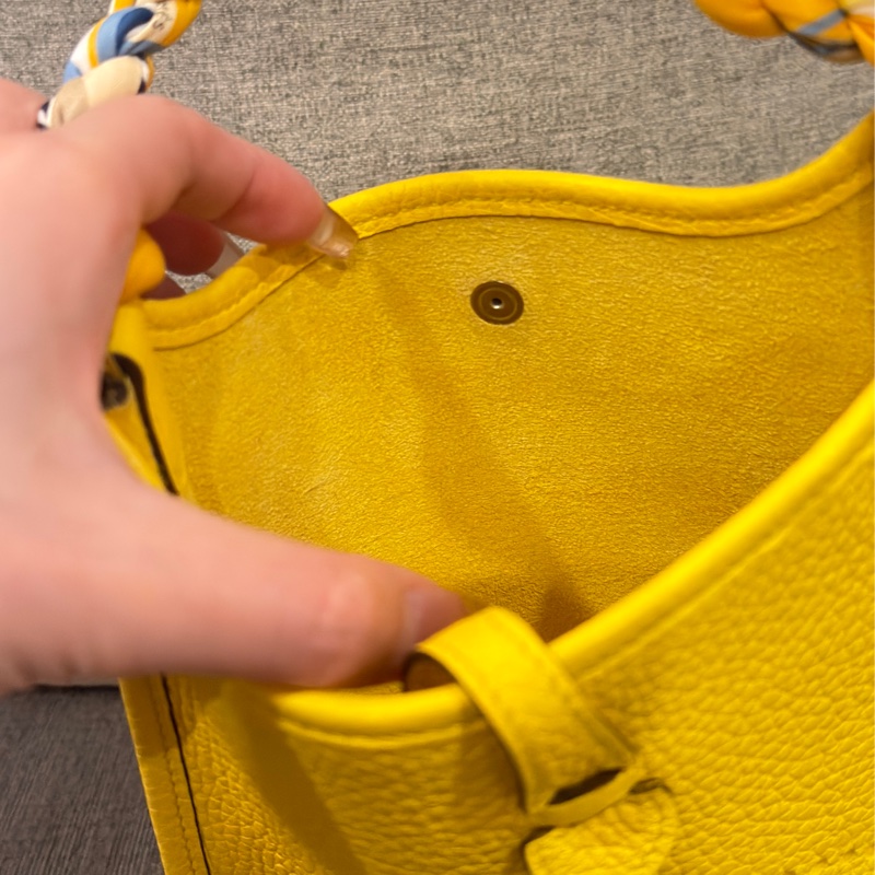 愛馬仕Hermès mini evelyne 檸檬黃銀扣🍋-9