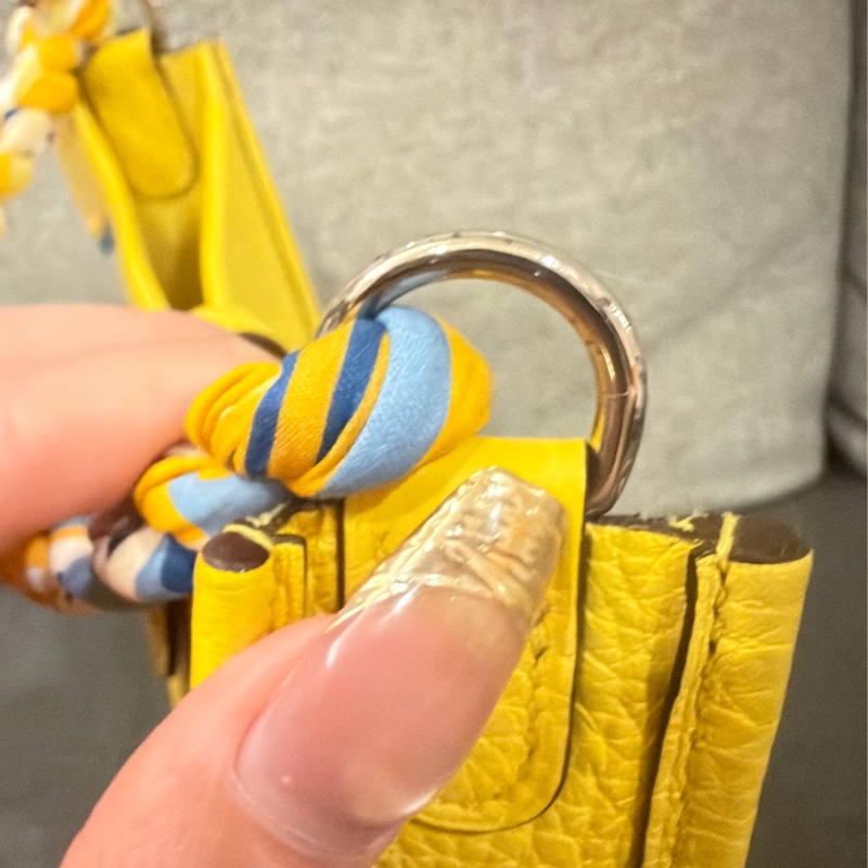 愛馬仕Hermès mini evelyne 檸檬黃銀扣🍋-12