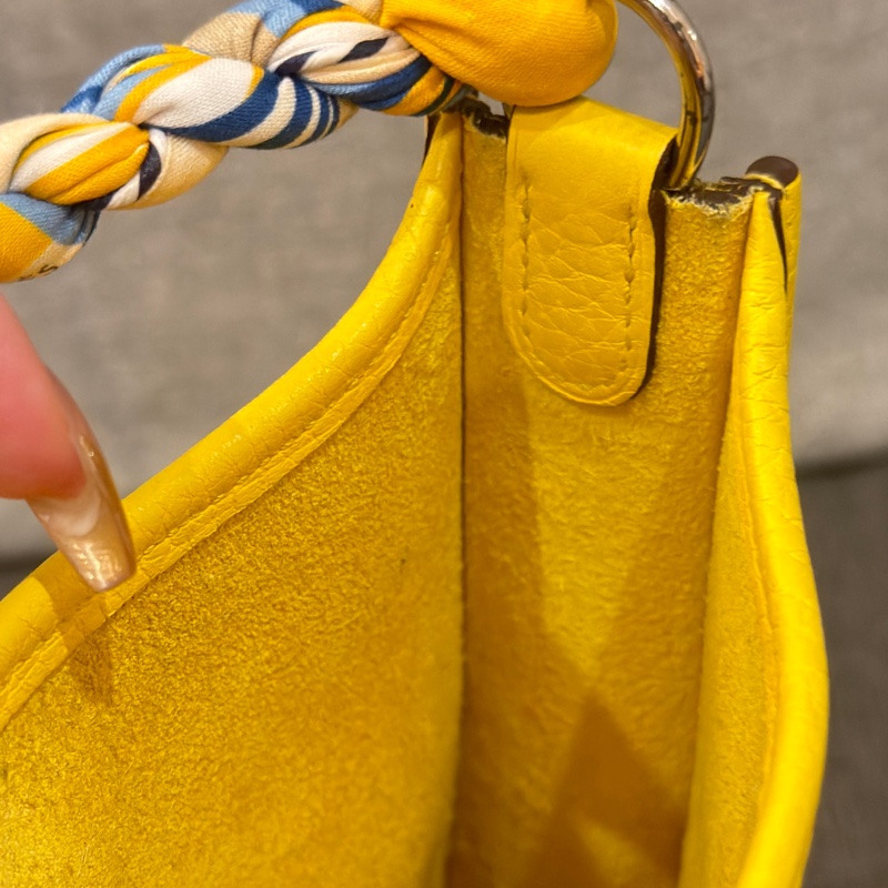 愛馬仕Hermès mini evelyne 檸檬黃銀扣🍋-16