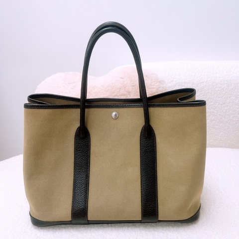 Hermes garden party 36 棕色帆布包/花園包