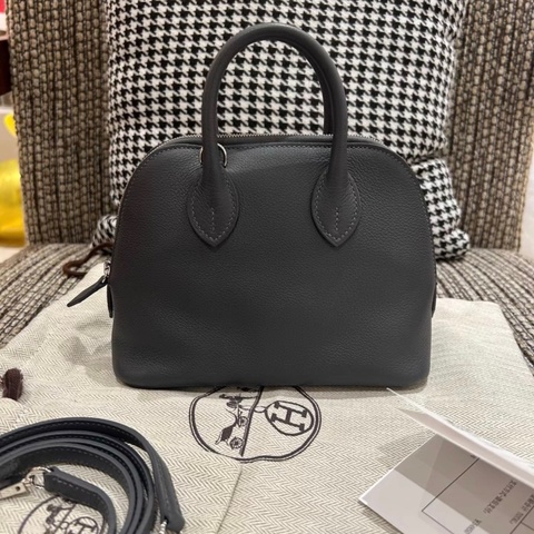 有購證✨ Hermes/愛馬仕 mini保齡球 石板灰銀扣 W刻