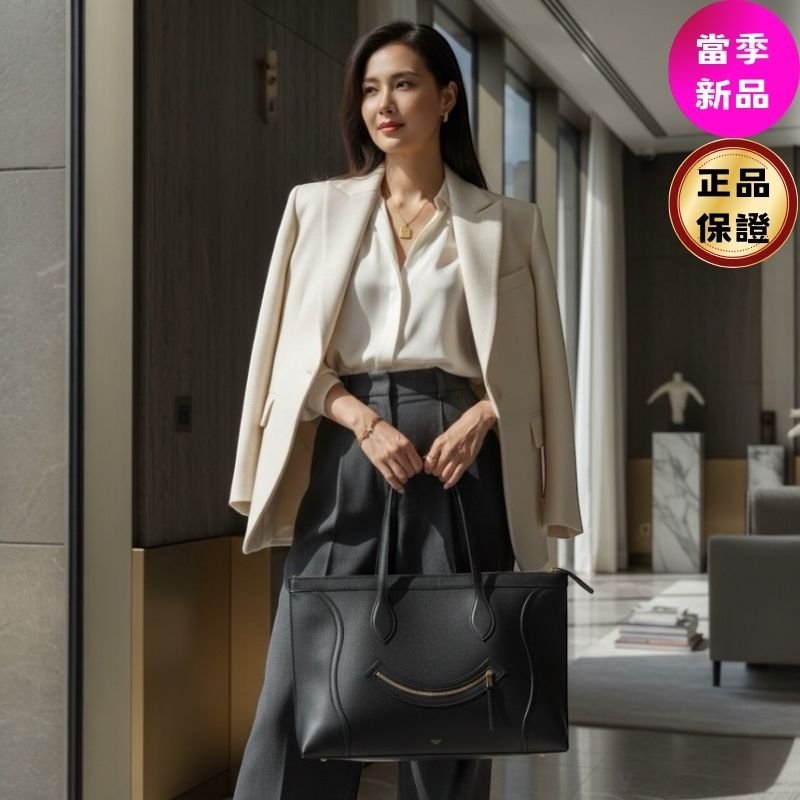 🌺2026春夏新品特價上市🌺 Celine 123963 Flat cabas New luggage 包 黑色-0