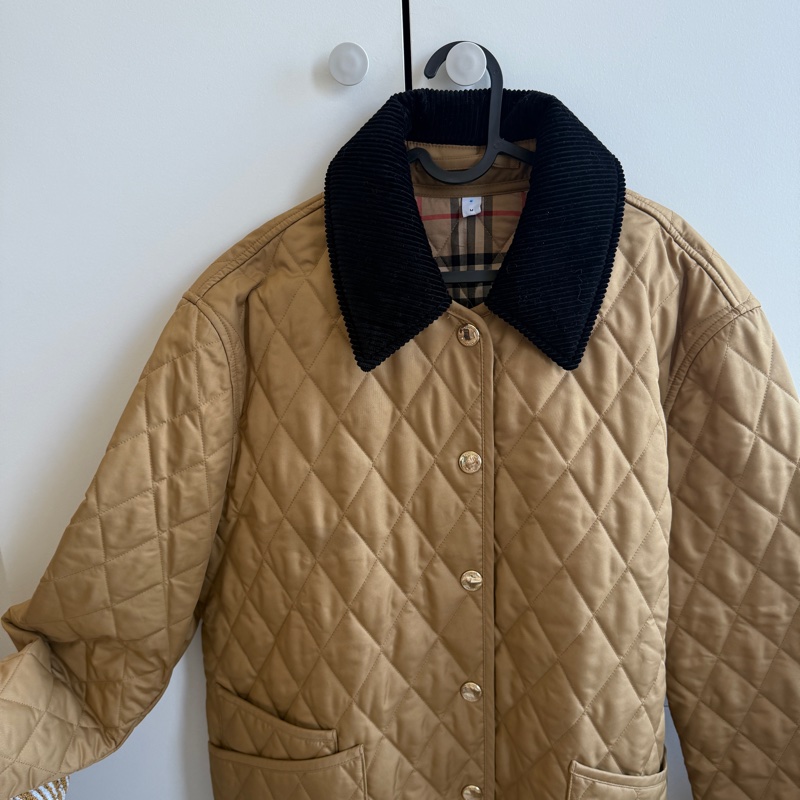 Burberry / 博柏利 金色菱形格棉服，尺寸：M碼-2