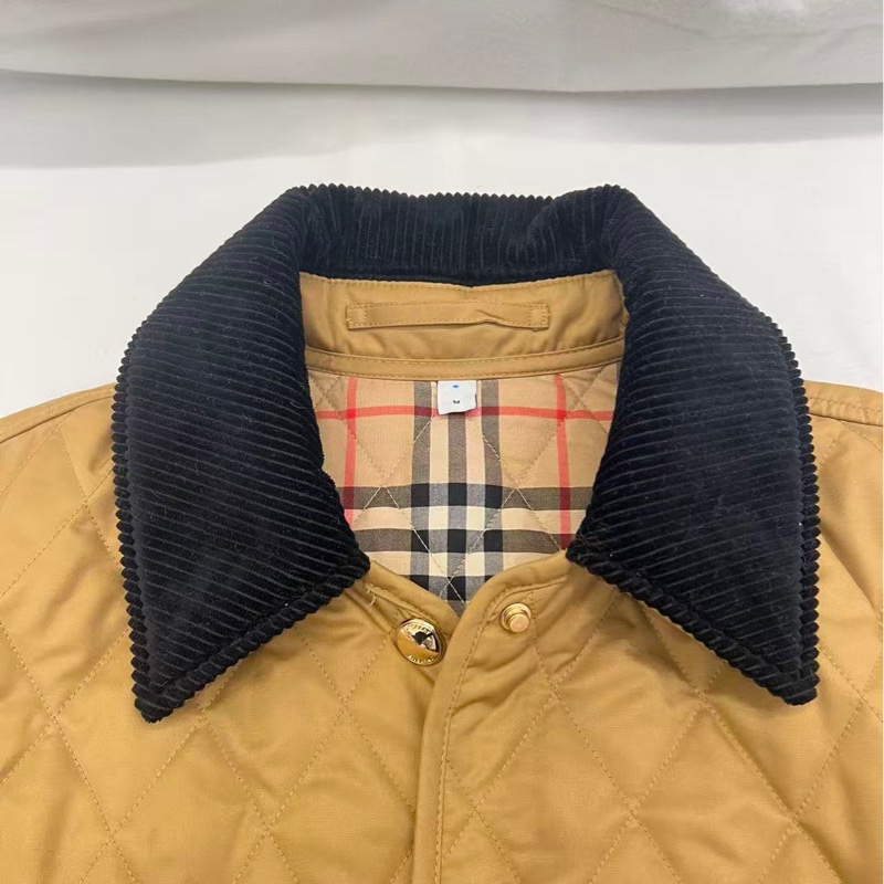 Burberry / 博柏利 金色菱形格棉服，尺寸：M碼-4