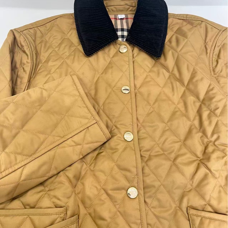 Burberry / 博柏利 金色菱形格棉服，尺寸：M碼-5