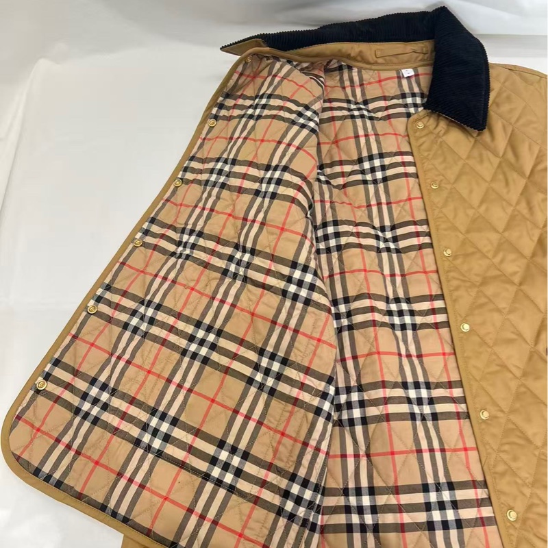 Burberry / 博柏利 金色菱形格棉服，尺寸：M碼-8