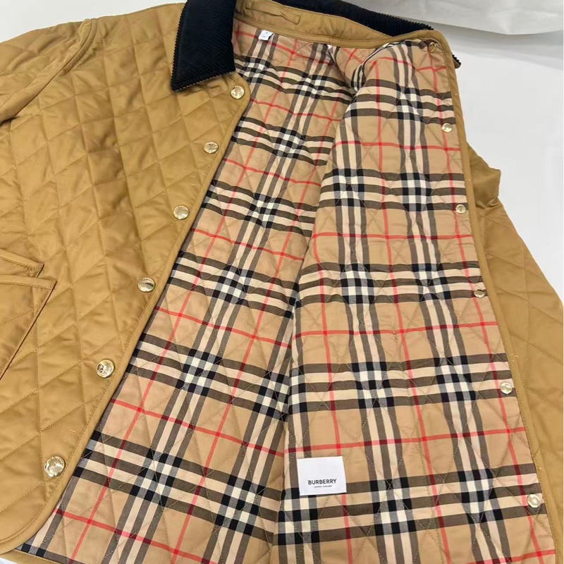 Burberry / 博柏利 金色菱形格棉服，尺寸：M碼-9