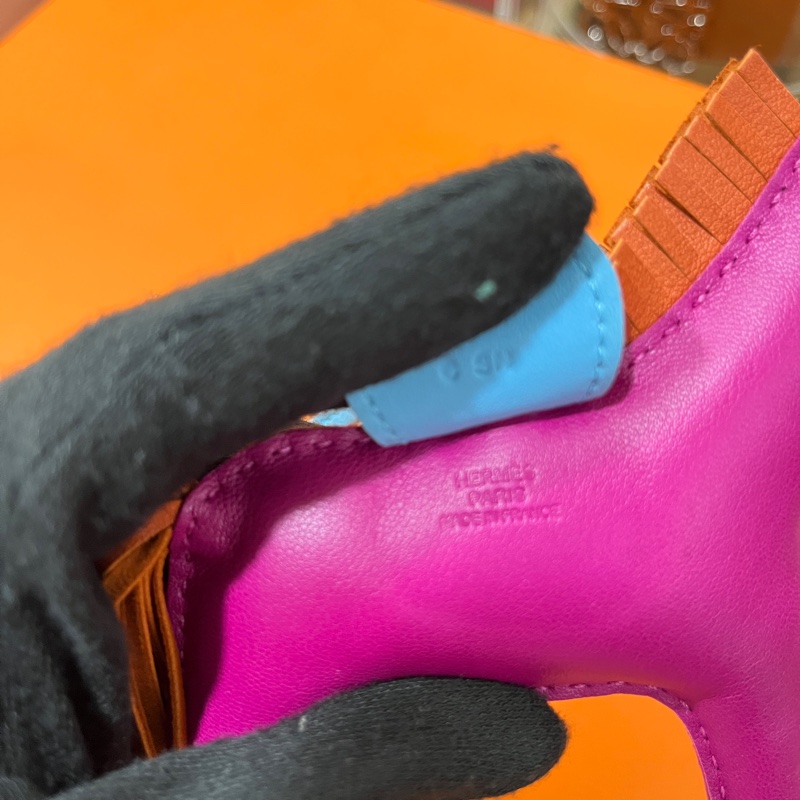 Hermes/愛馬仕Swift皮革 Rodeo MM Charm小馬掛飾(桃紅/水藍/橘)-8