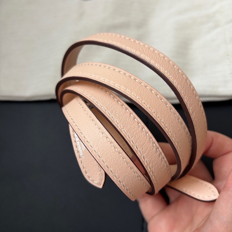 Hermes 愛馬仕 Halzan mini 22 薔薇粉銀扣 Swift皮 X刻-9