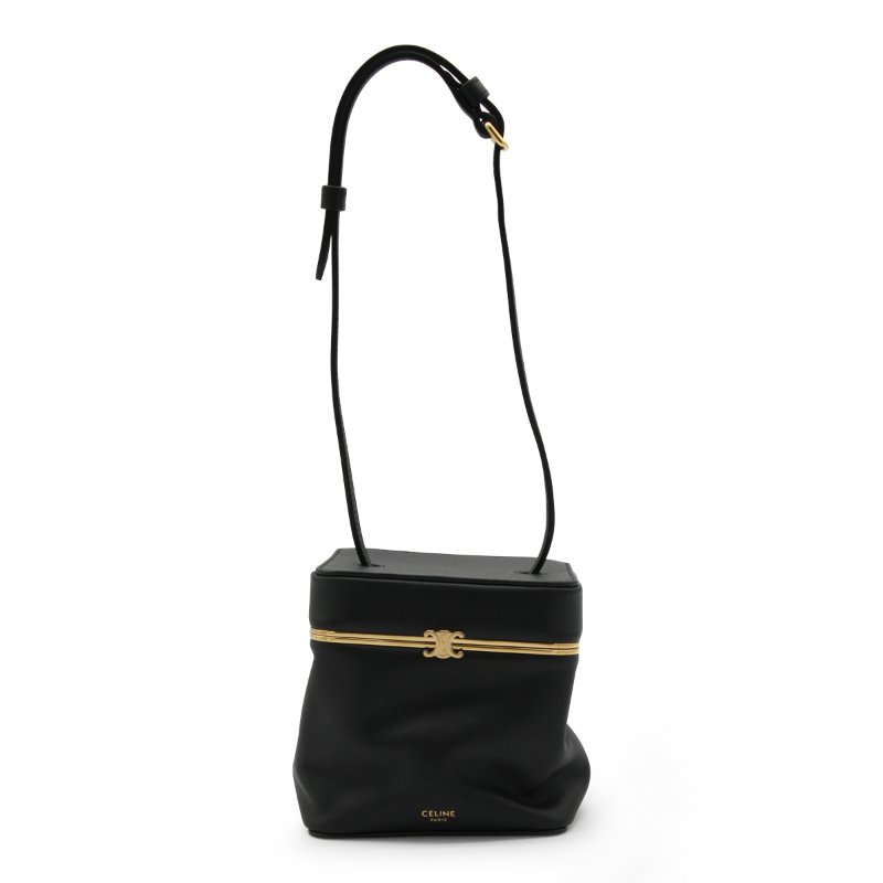 🌺2026春夏新品特價上市🌺Celine 124232 Triomphe Frame 凱旋門小款柔軟小牛皮盒子包 黑色-8