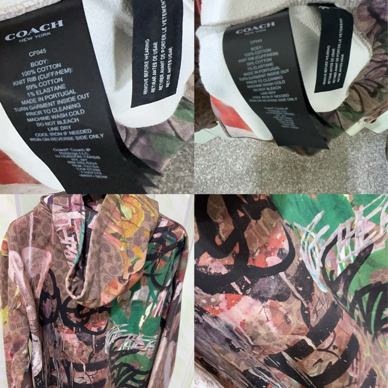全新Coach 與紐約傳奇塗鴉藝術家組合聯名合作的有機棉連帽上衣-3