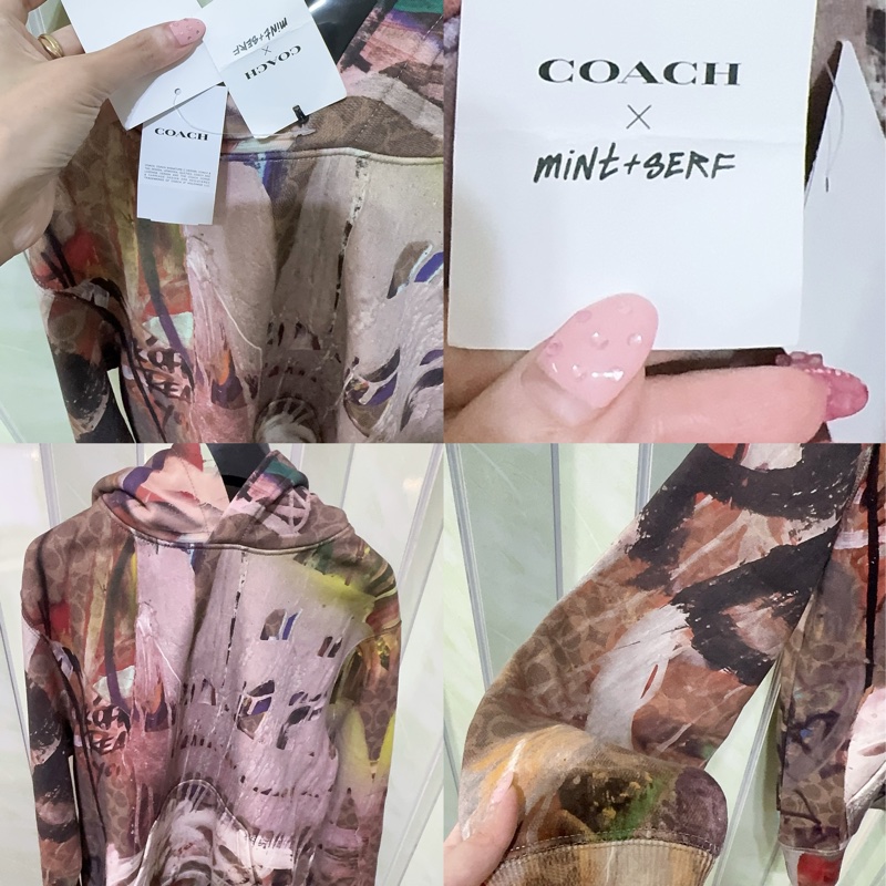 全新Coach 與紐約傳奇塗鴉藝術家組合聯名合作的有機棉連帽上衣-4