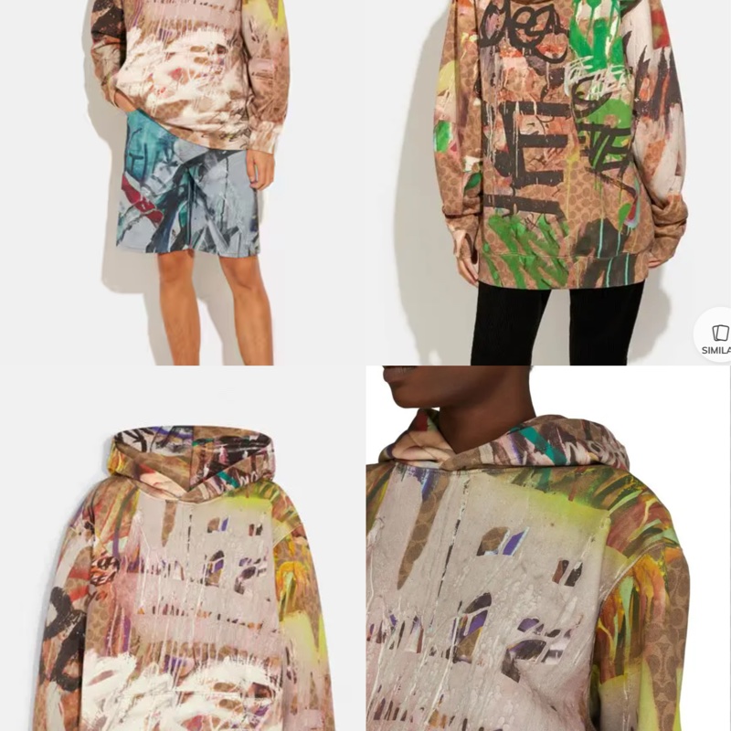 全新Coach 與紐約傳奇塗鴉藝術家組合聯名合作的有機棉連帽上衣-7