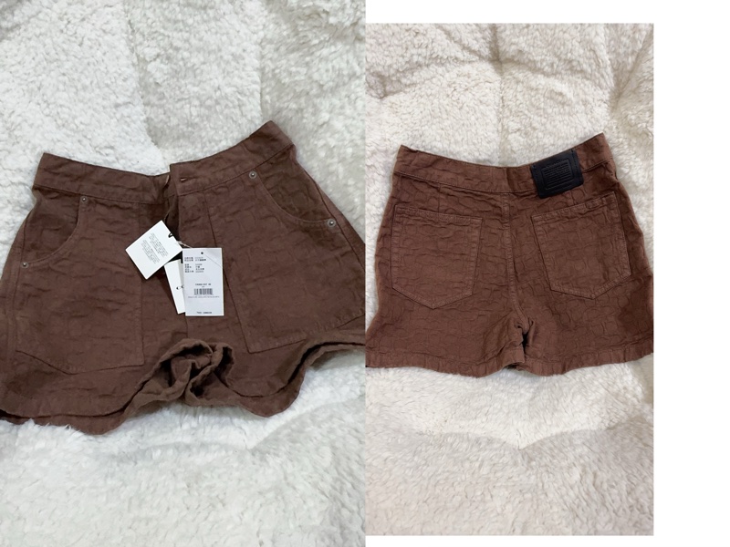 全新 coach巧克力色牛仔短褲（M號）-0