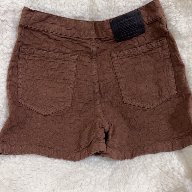 全新 coach巧克力色牛仔短褲（M號）-6