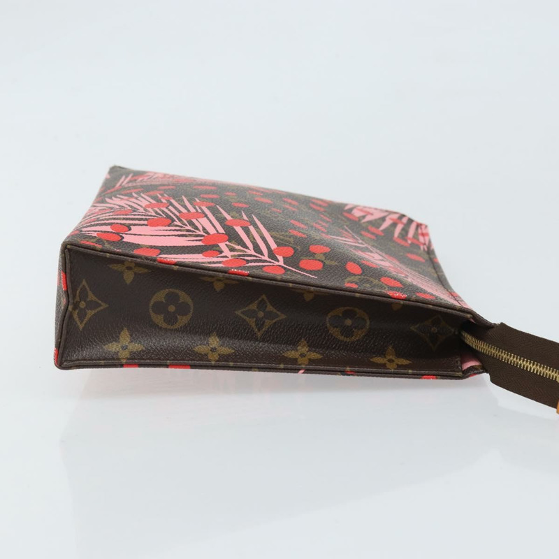 【日本直送】路易威登 Monogram Jungle Dot Poche Toilette 26 手拿包 紅色 LV 正品 169734M-2