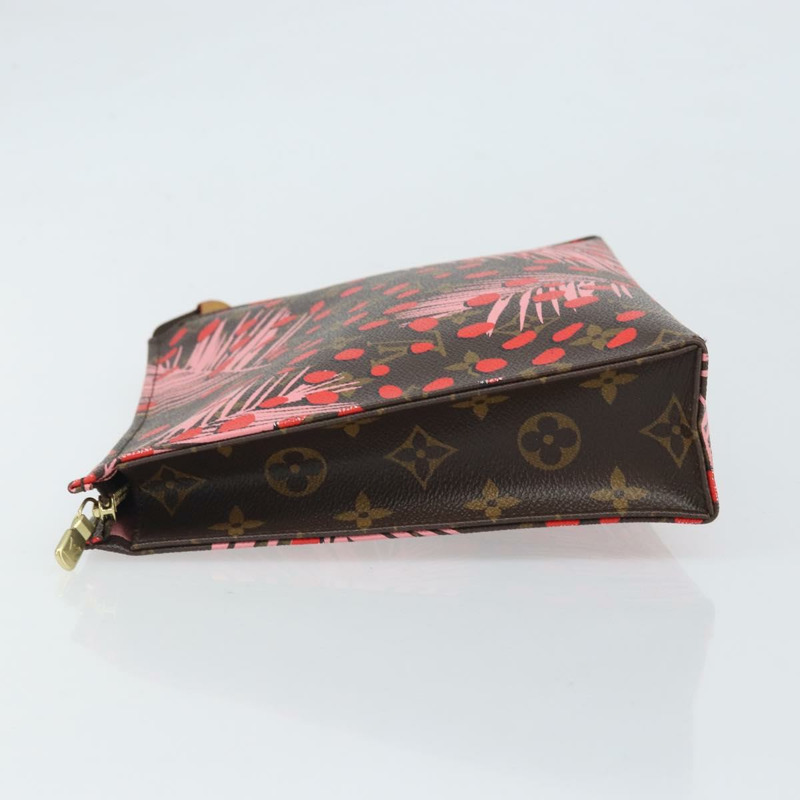 【日本直送】路易威登 Monogram Jungle Dot Poche Toilette 26 手拿包 紅色 LV 正品 169734M-3
