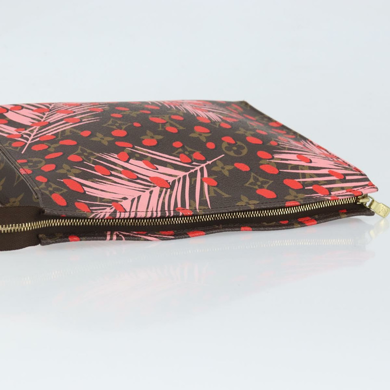 【日本直送】路易威登 Monogram Jungle Dot Poche Toilette 26 手拿包 紅色 LV 正品 169734M-4