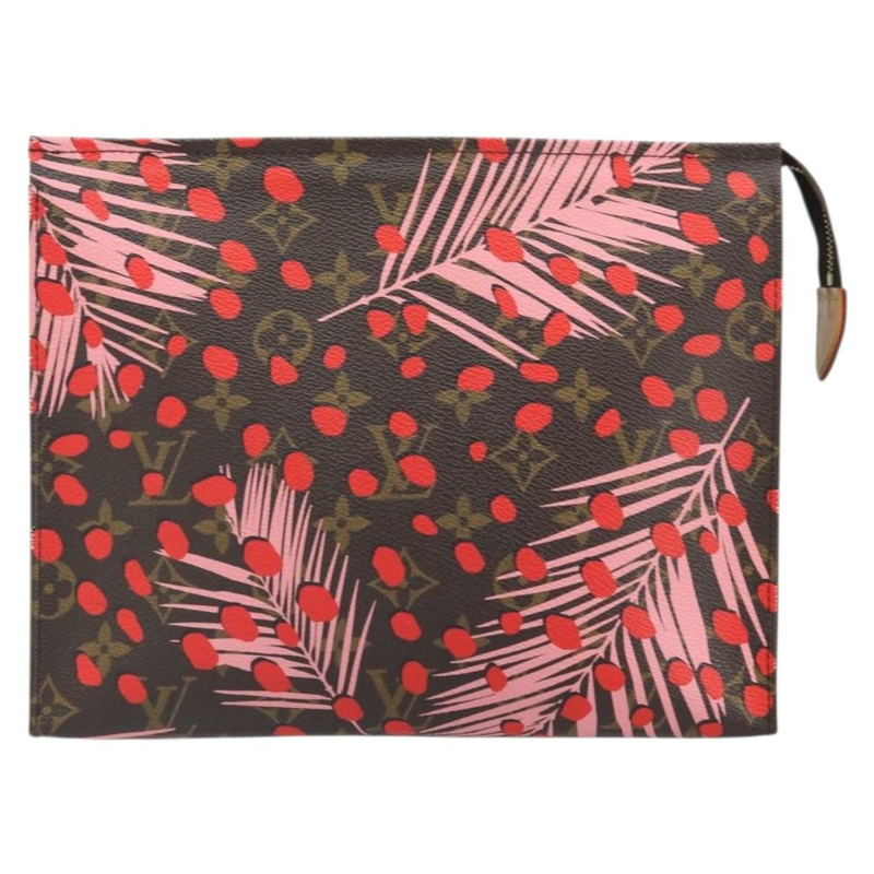 【日本直送】路易威登 Monogram Jungle Dot Poche Toilette 26 手拿包 紅色 LV 正品 169734M-12