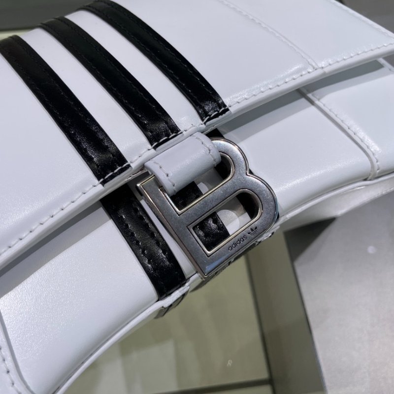 ⏰限時特賣價🌺Balenciaga x adidas 593546 小款 Hourglass S 小牛皮沙漏包  白色-3