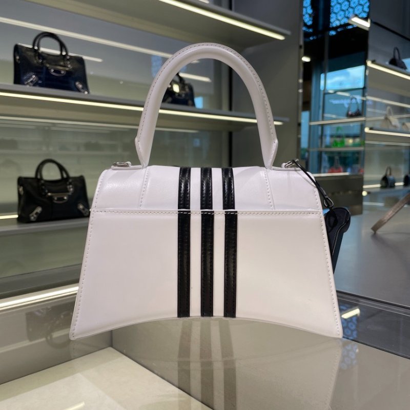 ⏰限時特賣價🌺Balenciaga x adidas 593546 小款 Hourglass S 小牛皮沙漏包  白色-6